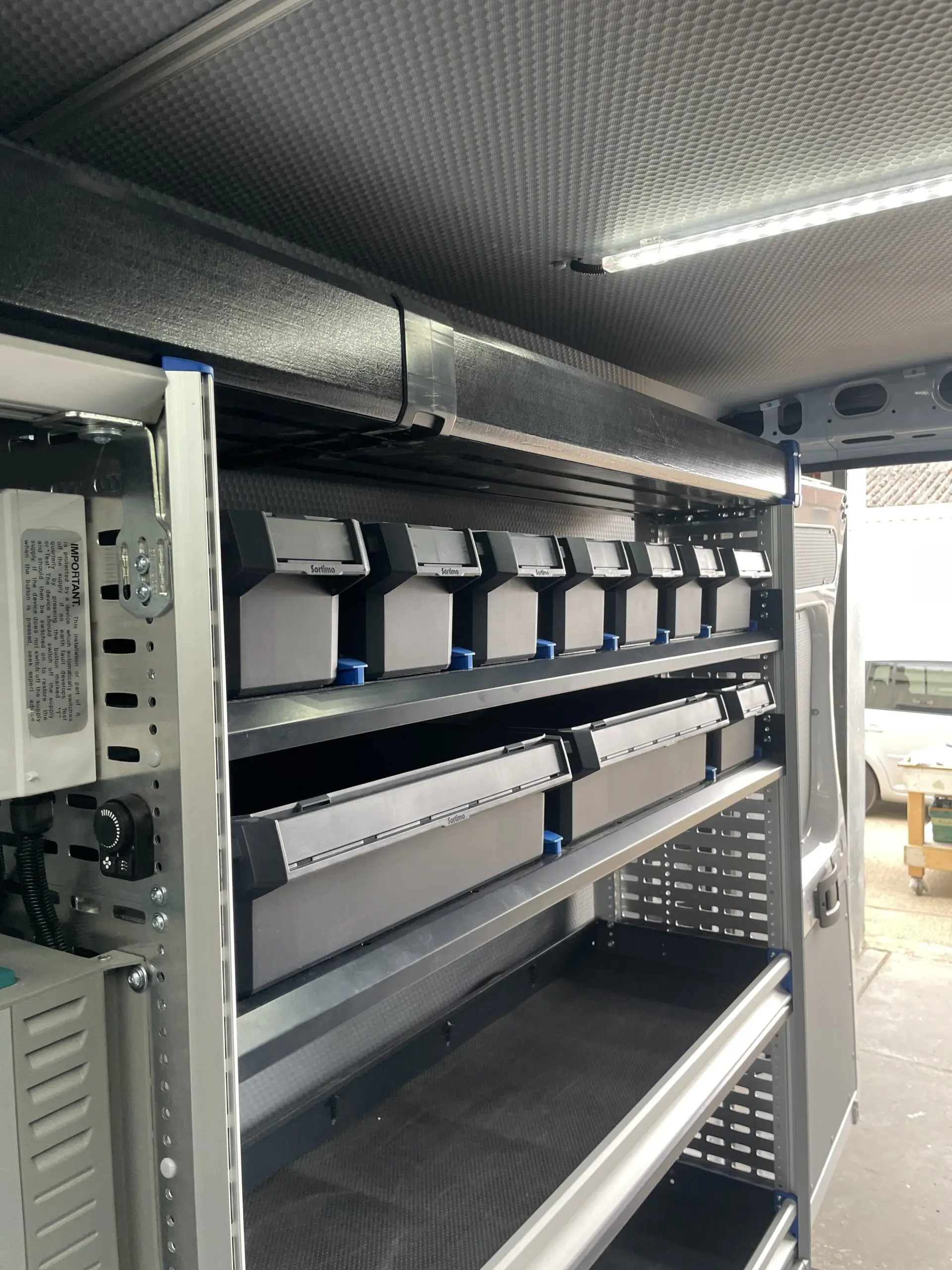 Van Racking - Sortimo GL4 Storage Boxes - Electricians van